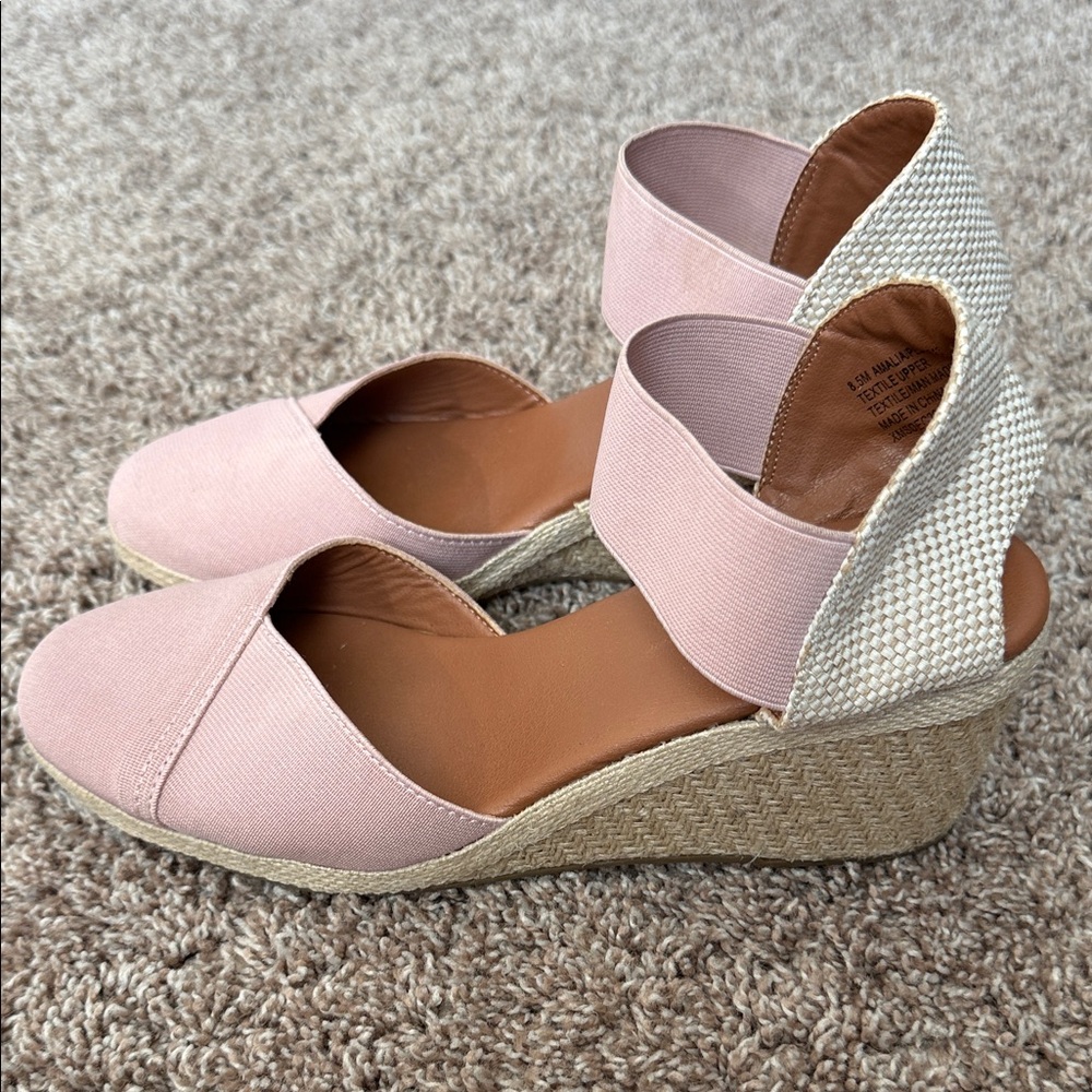 Tommy Bahama Pink and Cream Espadrille Wedges
